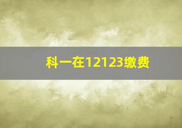 科一在12123缴费