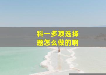 科一多项选择题怎么做的啊