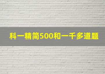 科一精简500和一千多道题