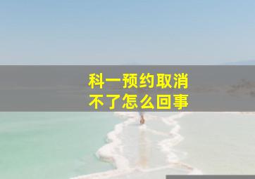 科一预约取消不了怎么回事