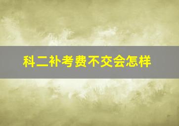 科二补考费不交会怎样