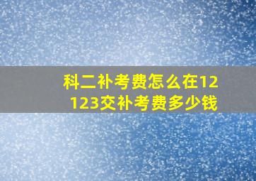 科二补考费怎么在12123交补考费多少钱