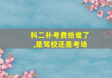 科二补考费给谁了,是驾校还是考场