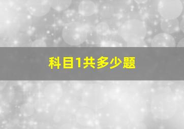 科目1共多少题