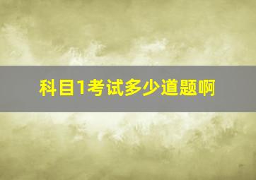 科目1考试多少道题啊