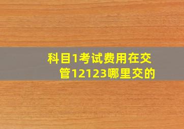 科目1考试费用在交管12123哪里交的