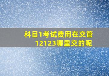 科目1考试费用在交管12123哪里交的呢