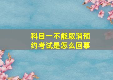 科目一不能取消预约考试是怎么回事