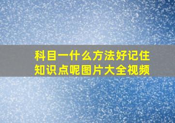 科目一什么方法好记住知识点呢图片大全视频