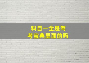 科目一全是驾考宝典里面的吗