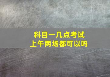 科目一几点考试上午两场都可以吗