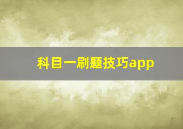 科目一刷题技巧app