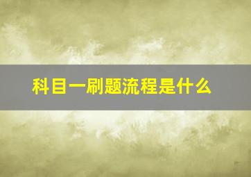 科目一刷题流程是什么