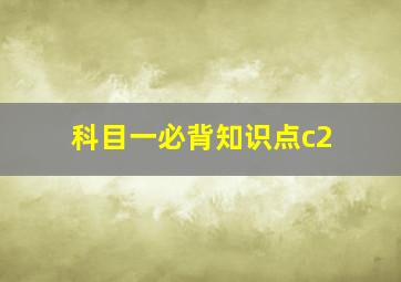 科目一必背知识点c2