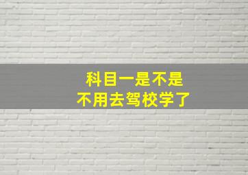 科目一是不是不用去驾校学了