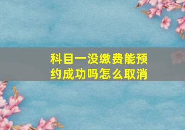 科目一没缴费能预约成功吗怎么取消