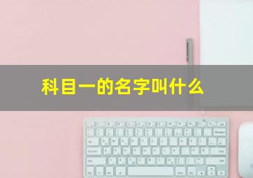 科目一的名字叫什么