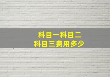 科目一科目二科目三费用多少