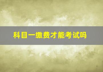 科目一缴费才能考试吗