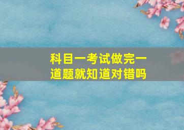 科目一考试做完一道题就知道对错吗