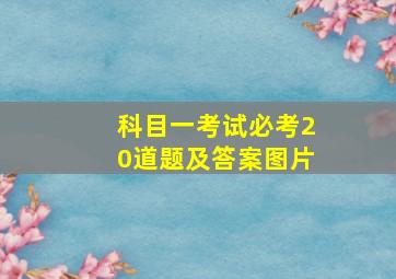 科目一考试必考20道题及答案图片