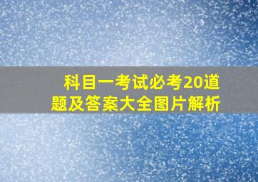 科目一考试必考20道题及答案大全图片解析