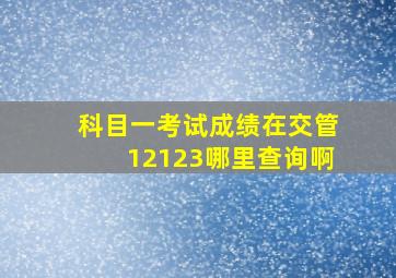 科目一考试成绩在交管12123哪里查询啊