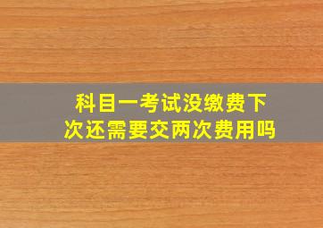 科目一考试没缴费下次还需要交两次费用吗