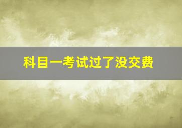 科目一考试过了没交费