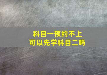 科目一预约不上可以先学科目二吗