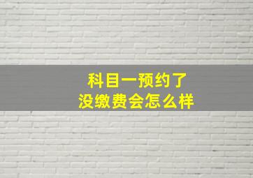 科目一预约了没缴费会怎么样