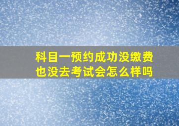 科目一预约成功没缴费也没去考试会怎么样吗