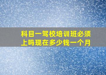 科目一驾校培训班必须上吗现在多少钱一个月