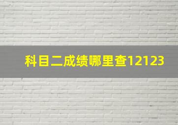 科目二成绩哪里查12123