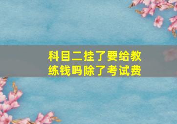 科目二挂了要给教练钱吗除了考试费