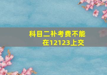 科目二补考费不能在12123上交