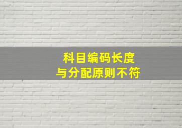 科目编码长度与分配原则不符