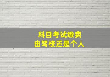 科目考试缴费由驾校还是个人