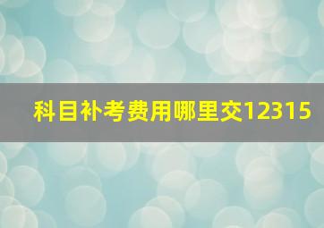 科目补考费用哪里交12315