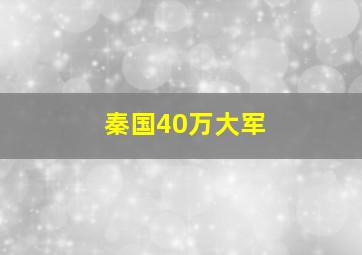 秦国40万大军