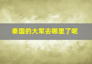 秦国的大军去哪里了呢