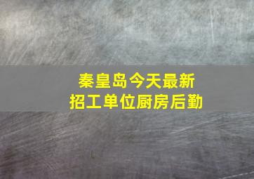 秦皇岛今天最新招工单位厨房后勤