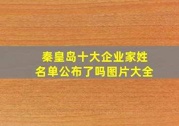 秦皇岛十大企业家姓名单公布了吗图片大全