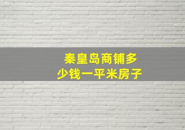 秦皇岛商铺多少钱一平米房子