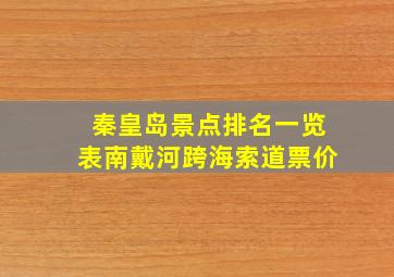 秦皇岛景点排名一览表南戴河跨海索道票价