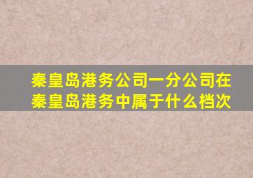 秦皇岛港务公司一分公司在秦皇岛港务中属于什么档次