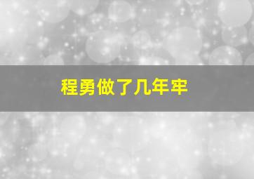 程勇做了几年牢