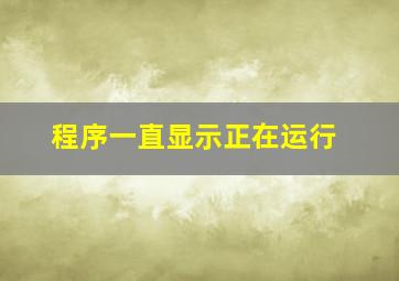 程序一直显示正在运行