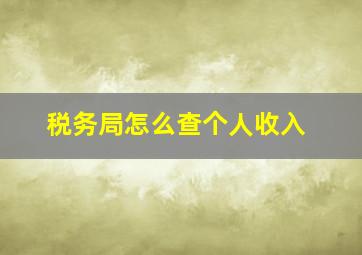 税务局怎么查个人收入