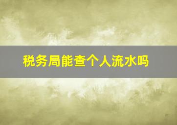 税务局能查个人流水吗